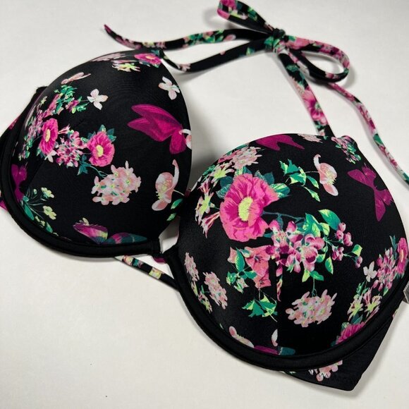 Victoria Secret 36D Bombshell Push Up Bikini Top Adds 2 Cups Miraculous Floral - Picture 3 of 7